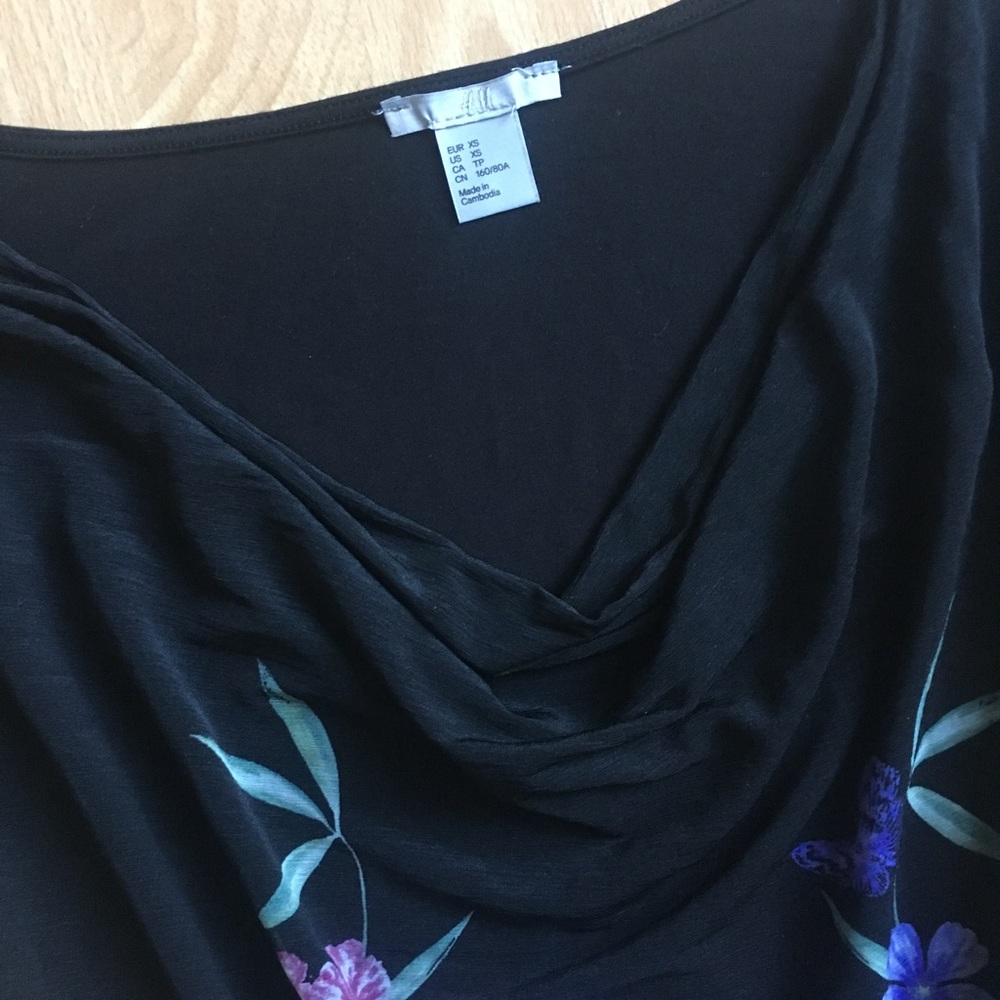 Floral and Butterfly Cowl Neck Top - Picture 8 of 8